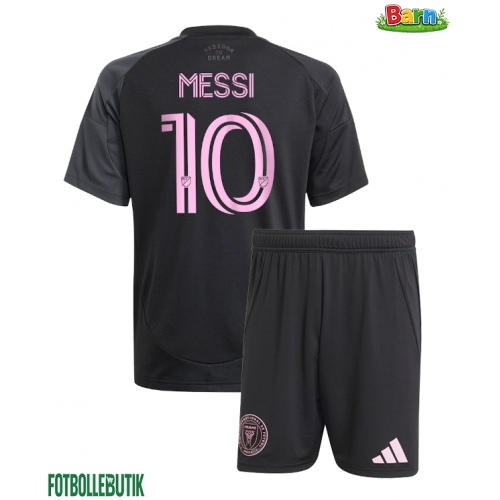 Inter Miami Lionel Messi #10 Bortaställ Barn 2025-26 Kortärmad (+ Korta byxor)